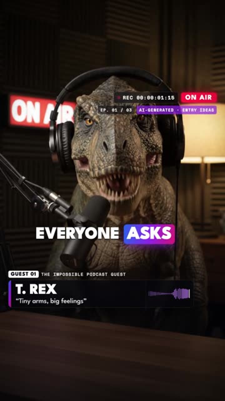 Cover of the reel “The impossible podcast guest”
