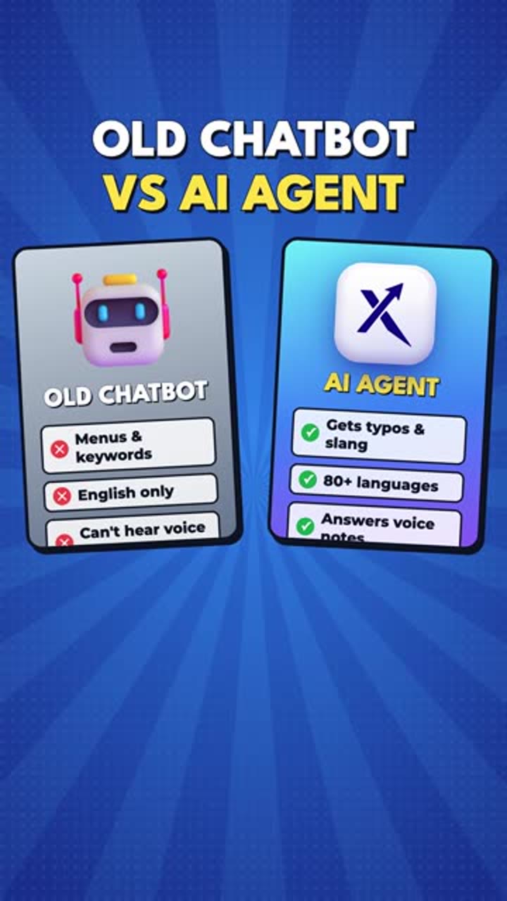 Cover of the reel “Chatbot vs AI agent”