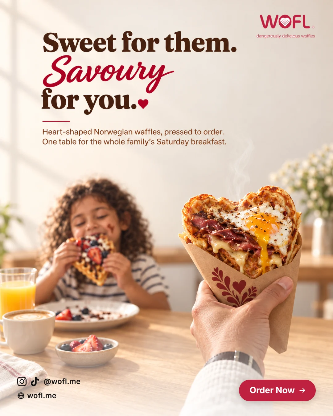 Sweet for kids, savoury for parents, a poster for WOFL