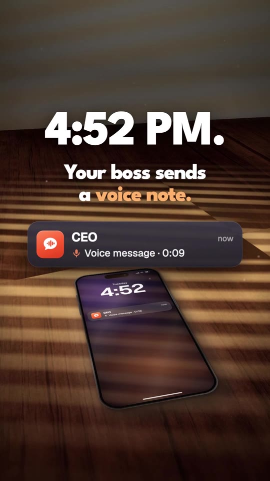 Cover of the reel “That voice note isn’t your boss”